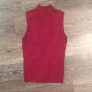 Red sleeveless sweater